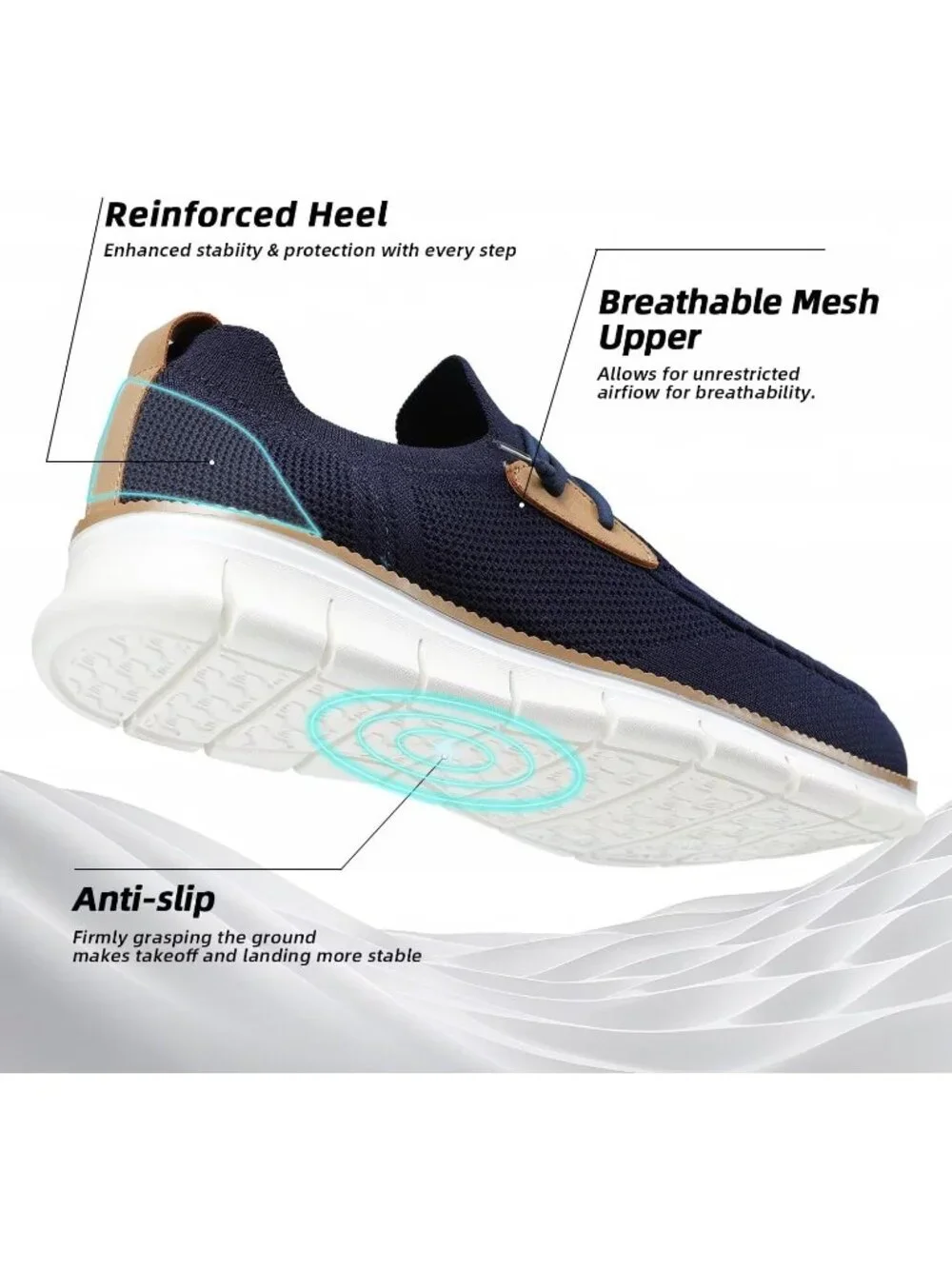 Men's Dark Blue Loafers Slip On Walking Dress Casual Business Oxfords Sneakers